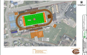 Preliminary overhead view of new Claymont City Schools stadium